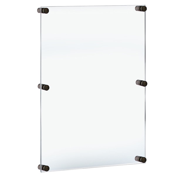 Floating Acrylic Wall Frame with Black Stand Off Caps